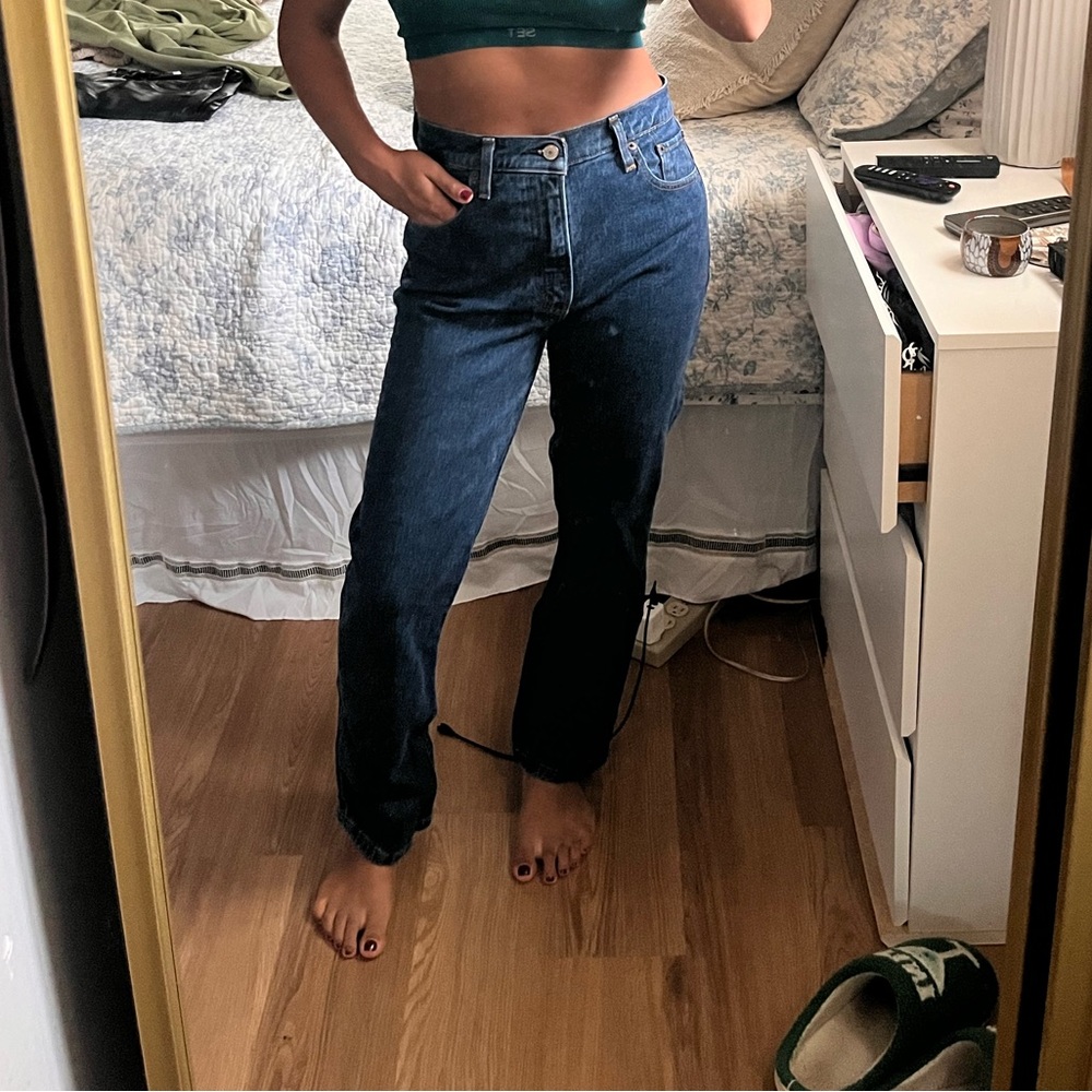 Abercrombie & Fitch Dark Blue Straight Leg Jeans